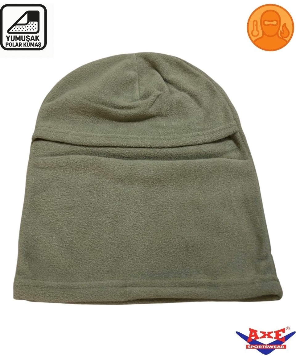Axe Sportswear Siyah Unisex Kışlık Termal Polar Kar Maskesi Balaclava Kayak Motorsiklet Motorcu Kask Bere görsel 8