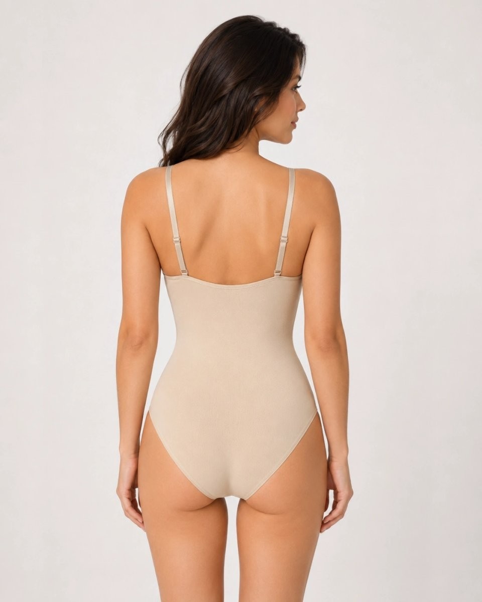 Hace Bazaar Kadın Ten Rengi Agraflı Göğüs Açık Body Korse -Hcb görsel 3
