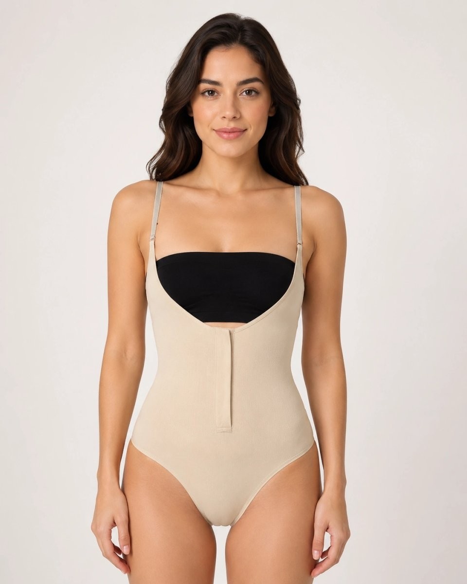 Marsilyan Kadın Ten Rengi Agraflı Göğüs Açık Body Korse