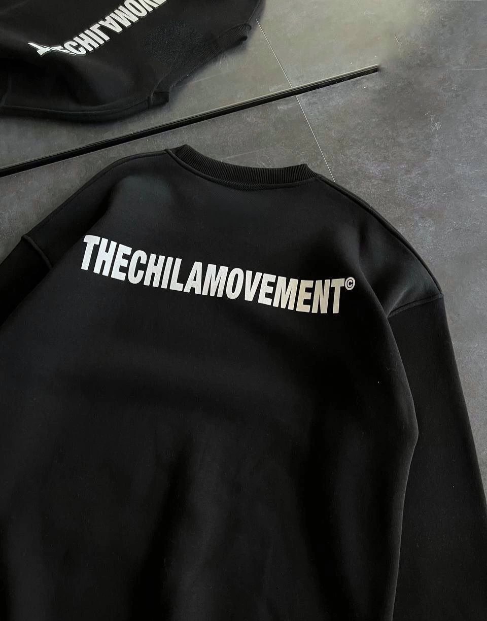 Tarz Yeri Kadın 3 Iplik Kışlık Pamuklu Bisiklet Yaka Oversize Baskılı Sweatshirt - Siyah görsel 3