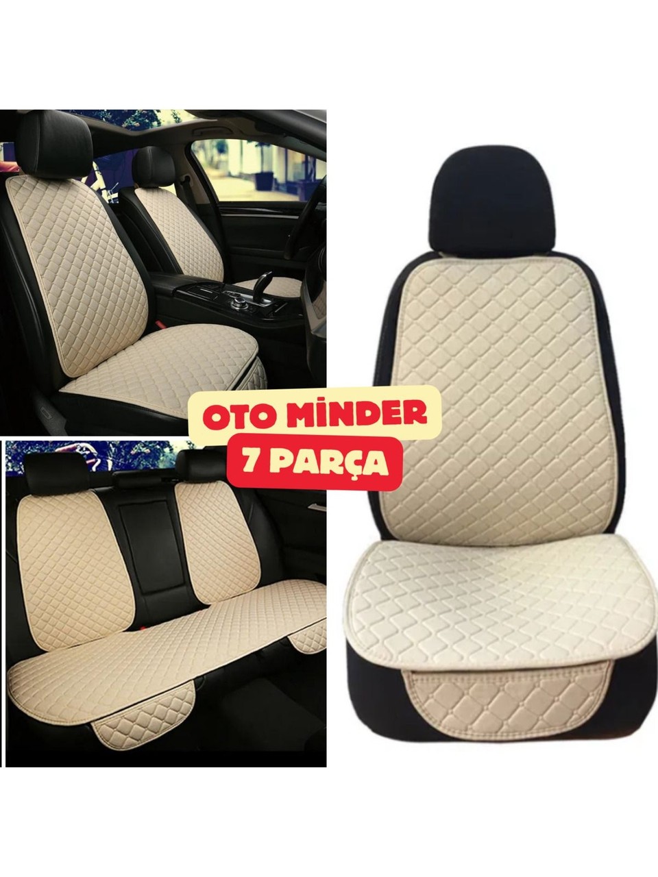 Mini R50 (Ilk Bmw Üretimi 3 Kapı) 2001–2006 Uyumlu 7 Parça Kapitone Araba Koltuk Minderi Deri Gri - Kaymaz | Trobus — alternatif görsel