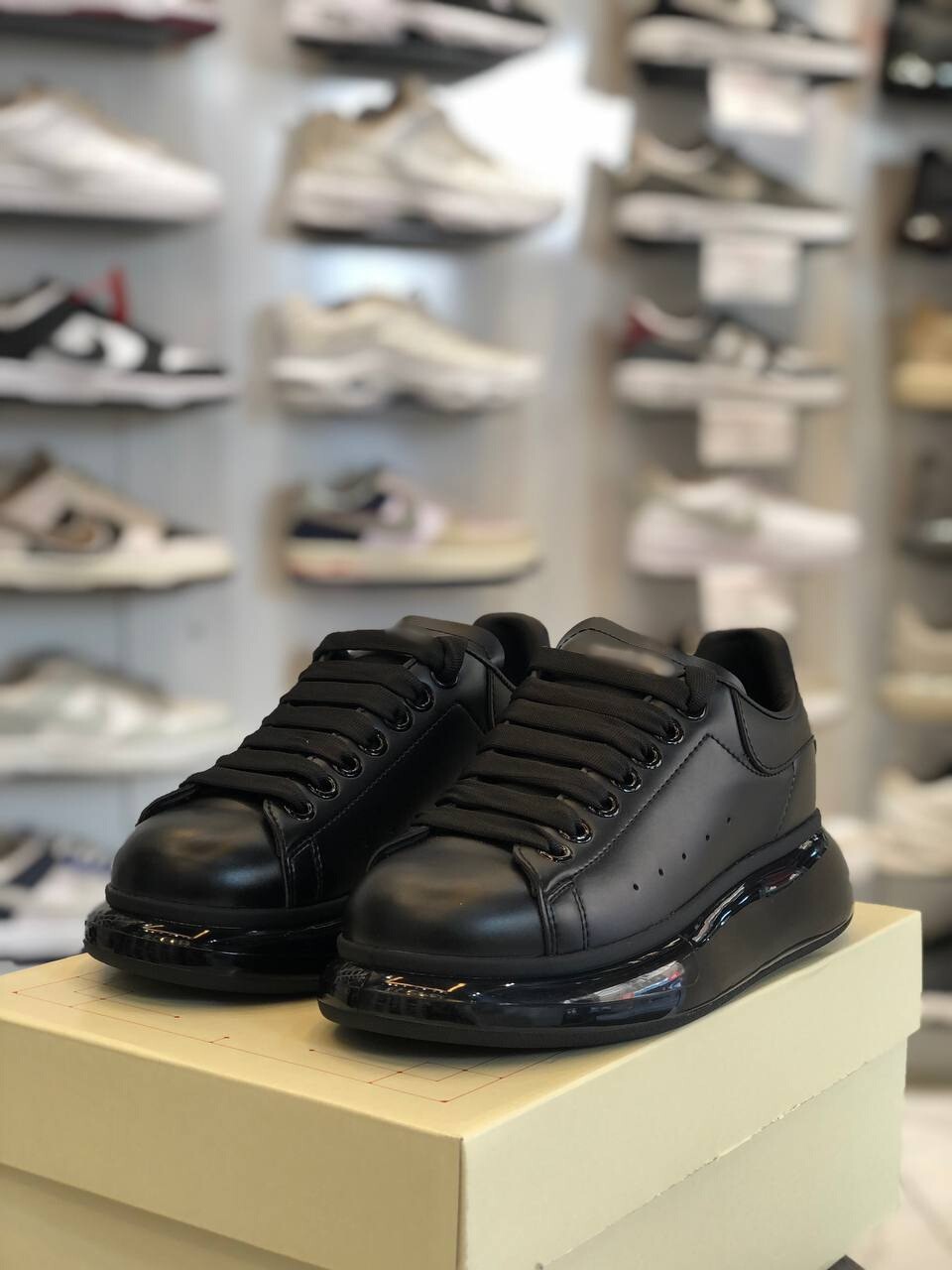 Favorispor Şeffaf Taban Deri Klasik Unisex Ayakkabı Alexander Mcqueen Ithal görsel 6