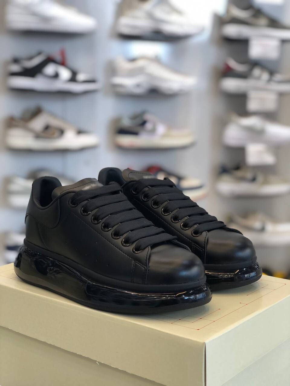 Favorispor Şeffaf Taban Deri Klasik Unisex Ayakkabı Alexander Mcqueen Ithal görsel 7