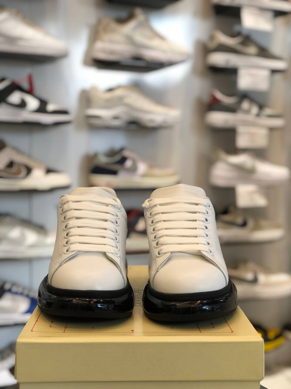 Favorispor Şeffaf Taban Deri Klasik Unisex Ayakkabı Alexander Mcqueen Ithal görsel 4