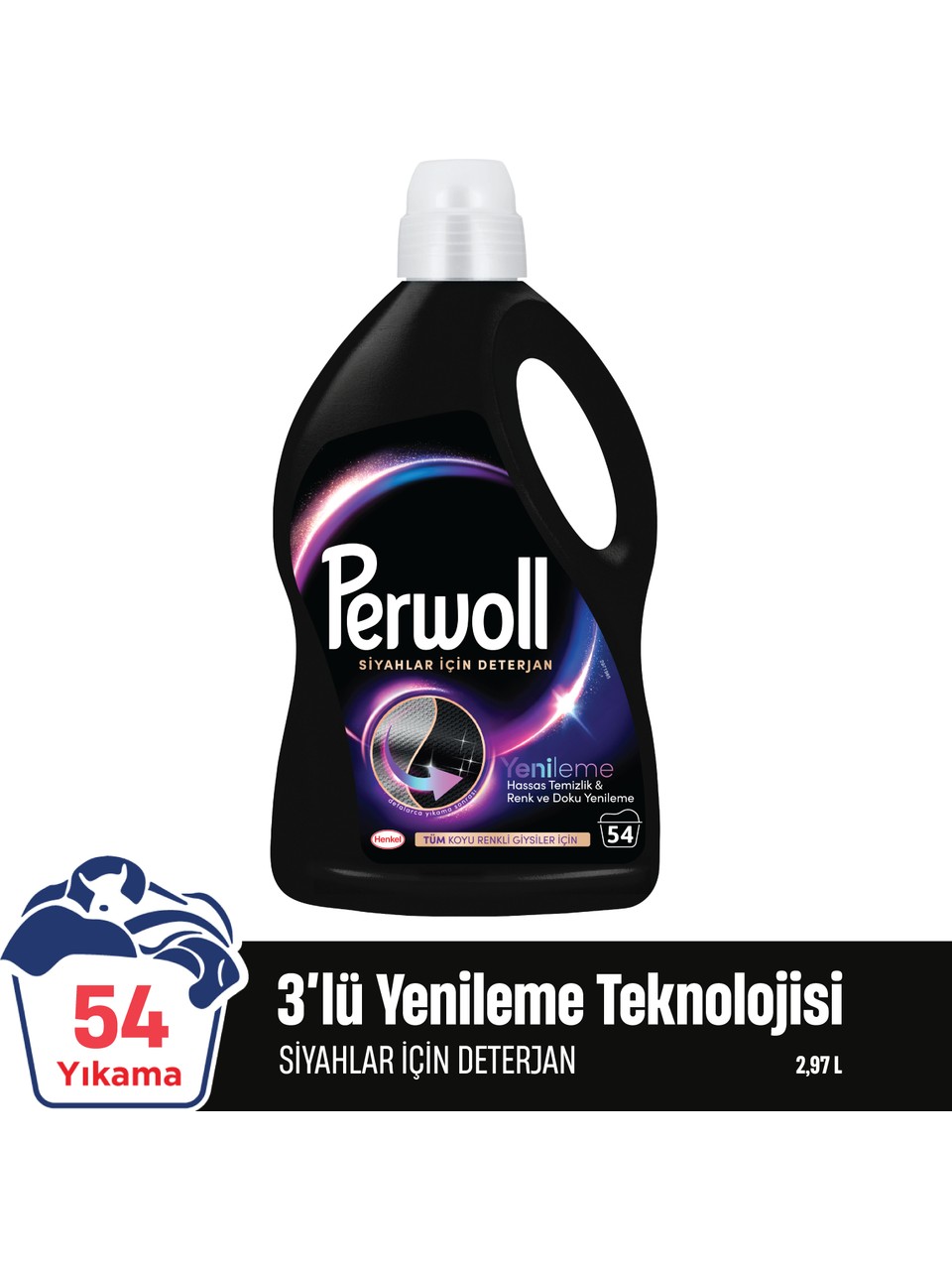 Perwoll Siyahlar & Koyu Renkliler Hassas Bakım Sıvı Çamaşır Deterjanı 2970 ml (54 Yıkama)