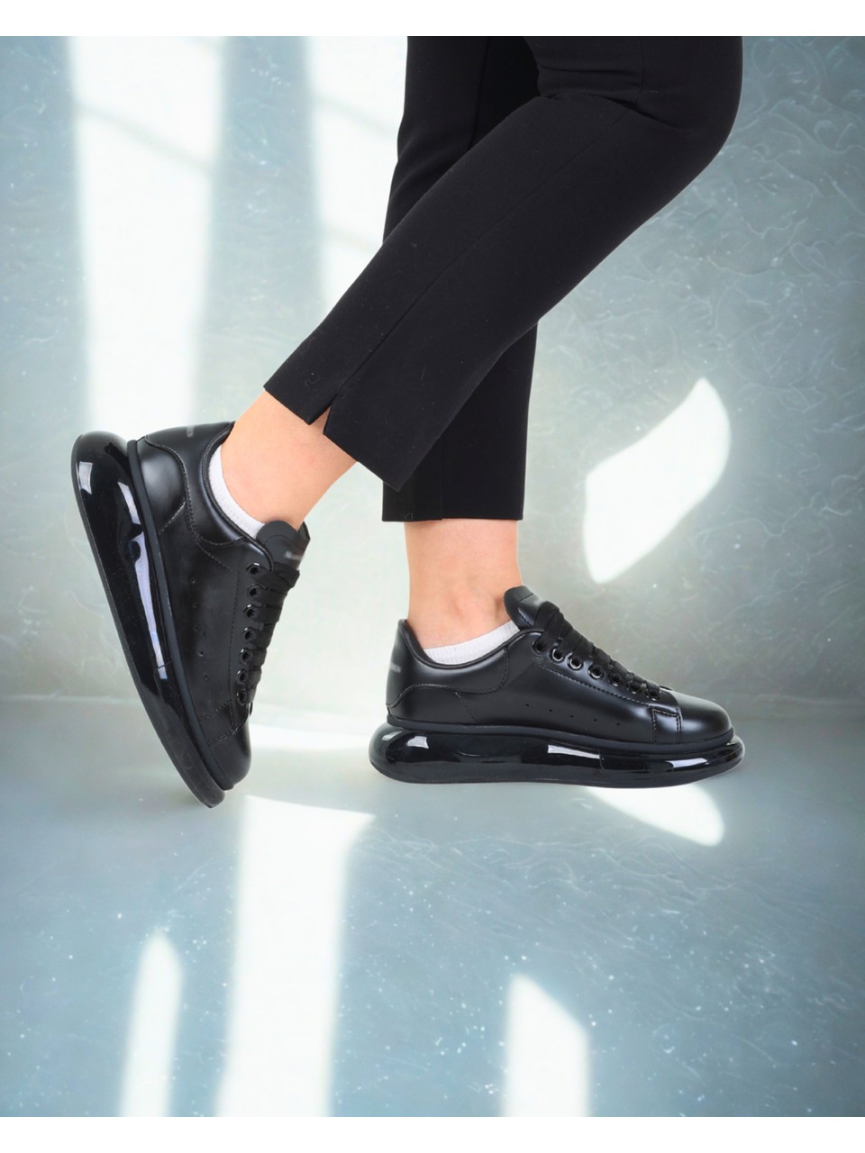 Favorispor Hakiki Deri Şeffaf Unisex Ayakkabı Alexander Mcqueen İthal görsel 6