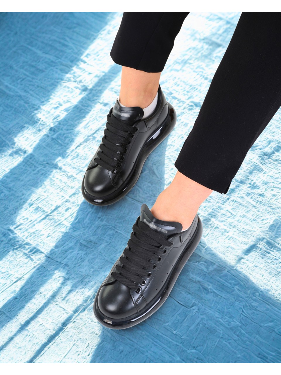Favorispor Hakiki Deri Şeffaf Unisex Ayakkabı Alexander Mcqueen İthal görsel 7