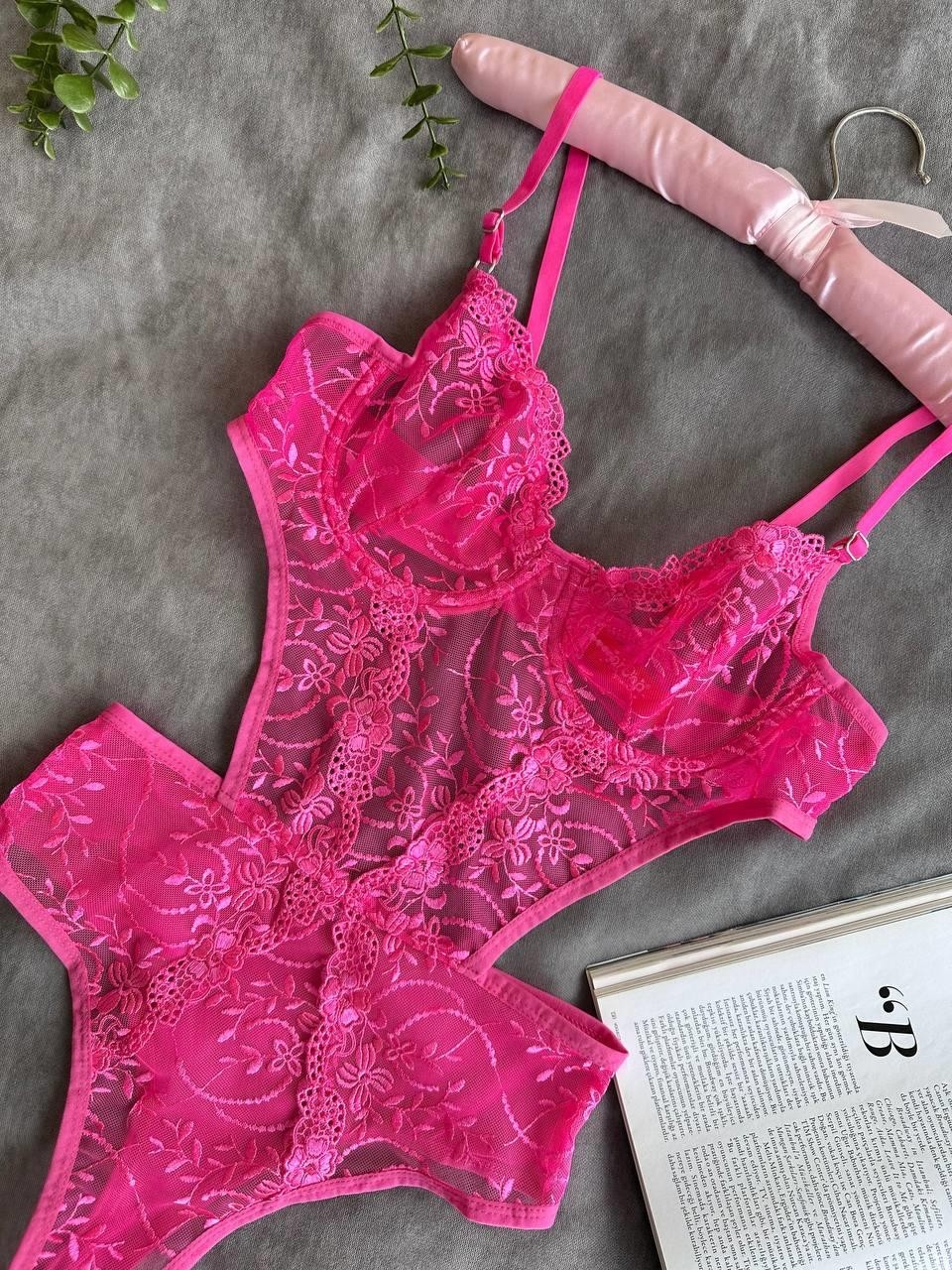 Hazego Aria's Closet Çiçek Desenli Pembe Bodysuit görsel 3