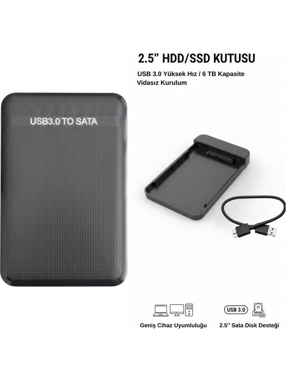 HDD SSD Kutusu 3.0 Harici Disk Çevirici