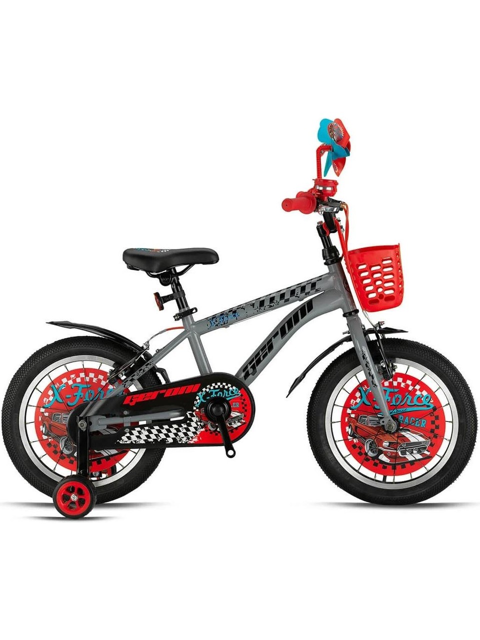 Geroni X-Force - 16 Mtb - 10' - Vitessiz - V.b - Nardo Gri-Siyah/kırmızı