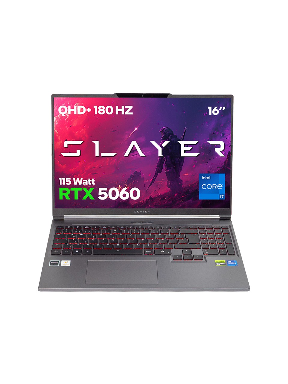 Game Garaj Slayer X7T-5060 C2 Intel Core I7 14650HX 32GB Ram 1tb SSD RTX5060 16" Qhd+ 180Hz IPS Freedos Gaming Laptop