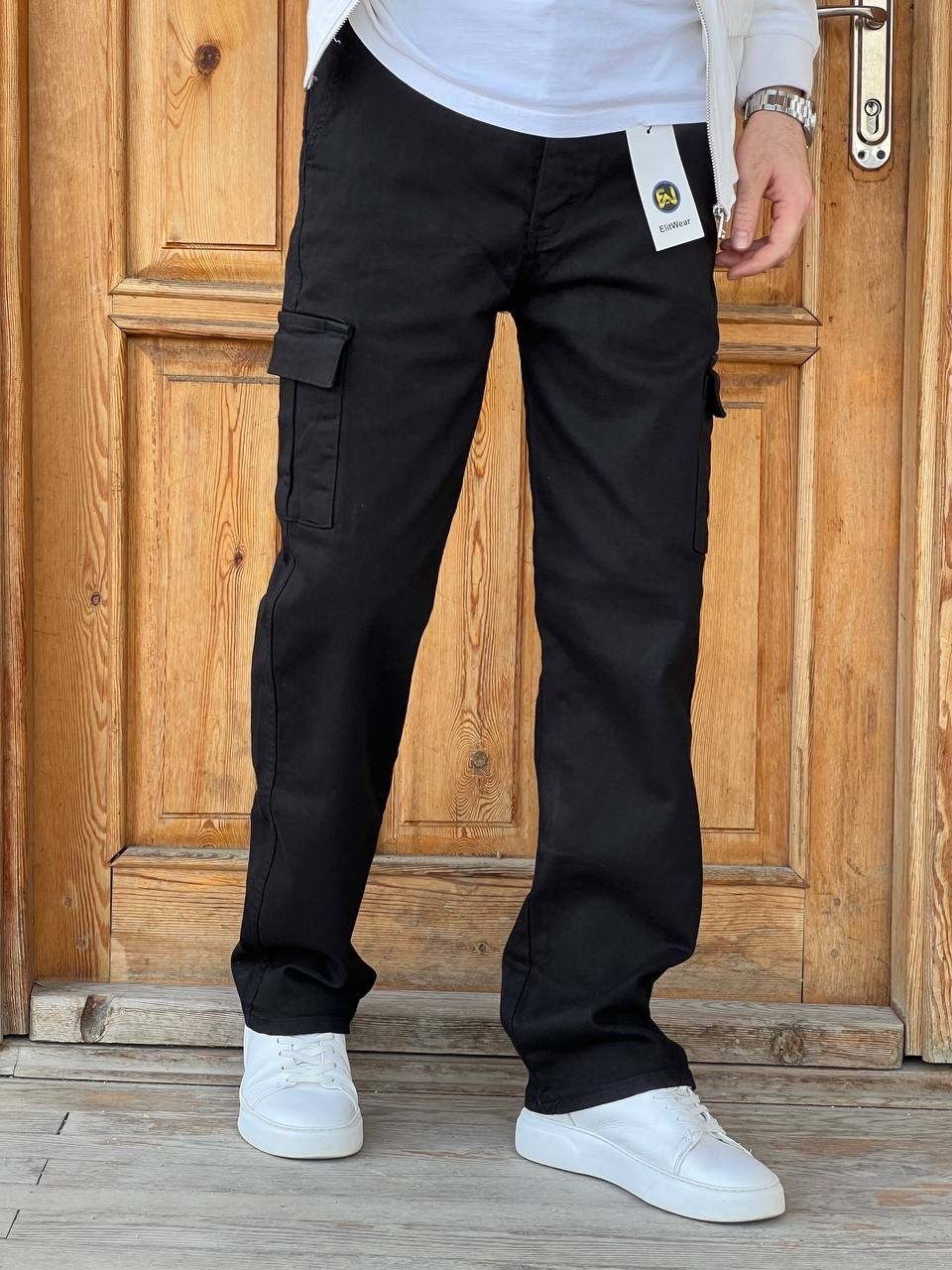 Enk 2026 Vintage Erkek Kargo Baggy Krem/haki/siyah