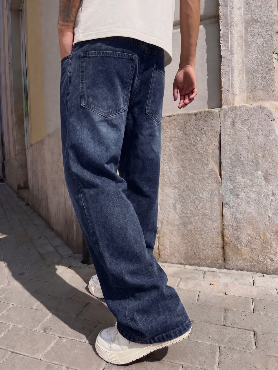 Wkm Erkek Baggy Yıkamalı Denim Jean Pantolon görsel 8