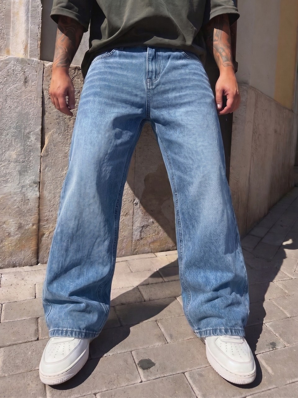 Wkm Erkek Baggy Yıkamalı Denim Jean Pantolon