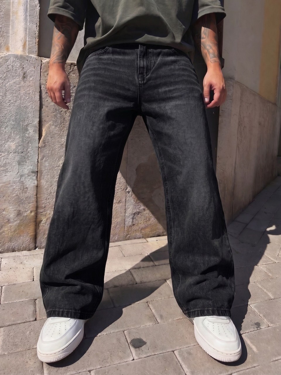 Wkm Erkek Baggy Yıkamalı Denim Jean Pantolon