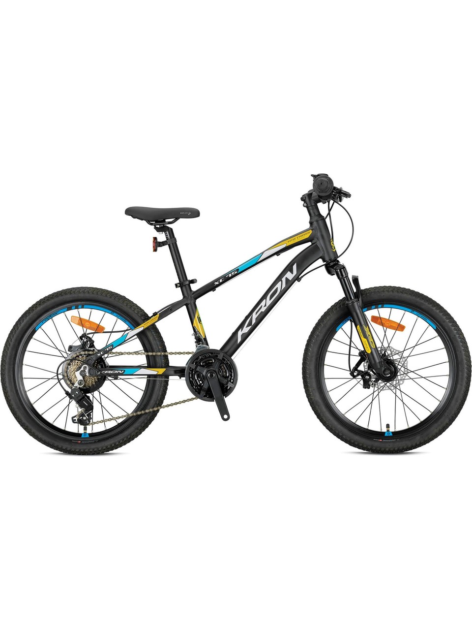 Kron Xc 75 - 24 Mtb - 13' - 21 Vites -M.disc - Mat Siyah/sarı-Gri-Mavi