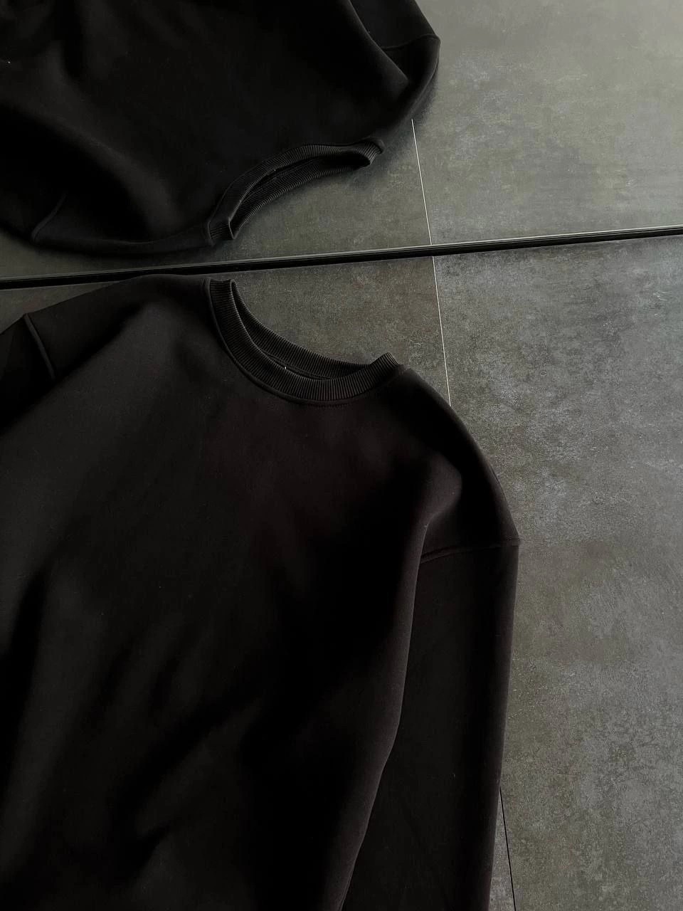 Tarz Yeri Kadın Bisiklet Yaka 3 Iplik Pamuklu Basic Sweatshirt - Siyah görsel 2