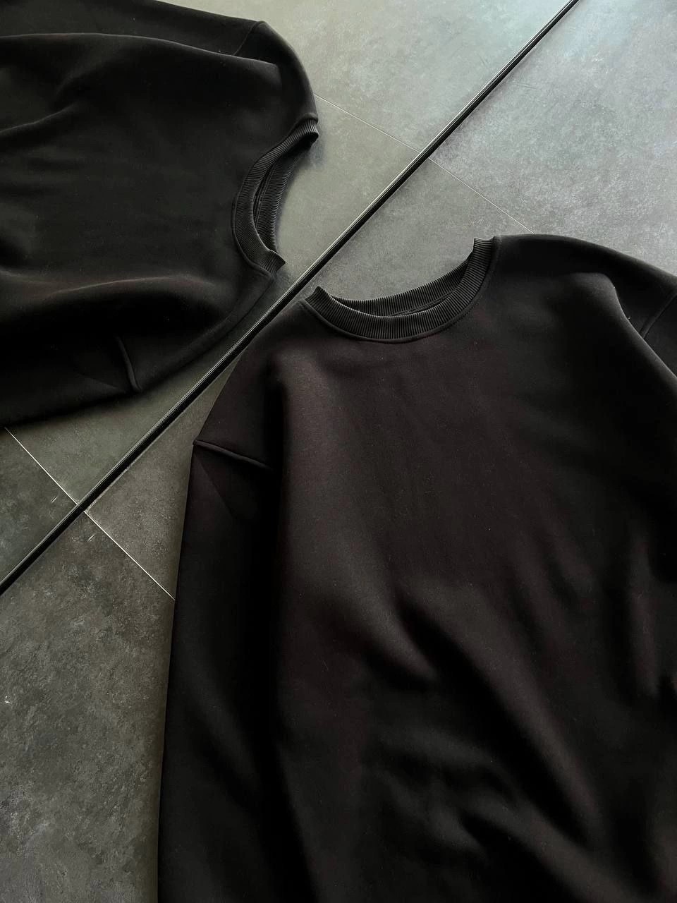 Tarz Yeri Kadın Bisiklet Yaka 3 Iplik Pamuklu Basic Sweatshirt - Siyah görsel 3