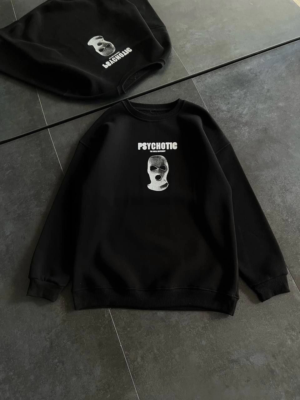Tarz Yeri Kadın 3 Iplik Kışlık Bisiklet Yaka Baskılı Sweatshirt - Siyah görsel 2