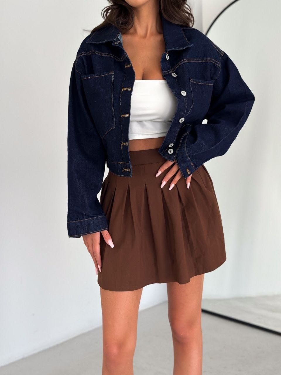 Aida Fashion Cepli Denim Ceket görsel 7