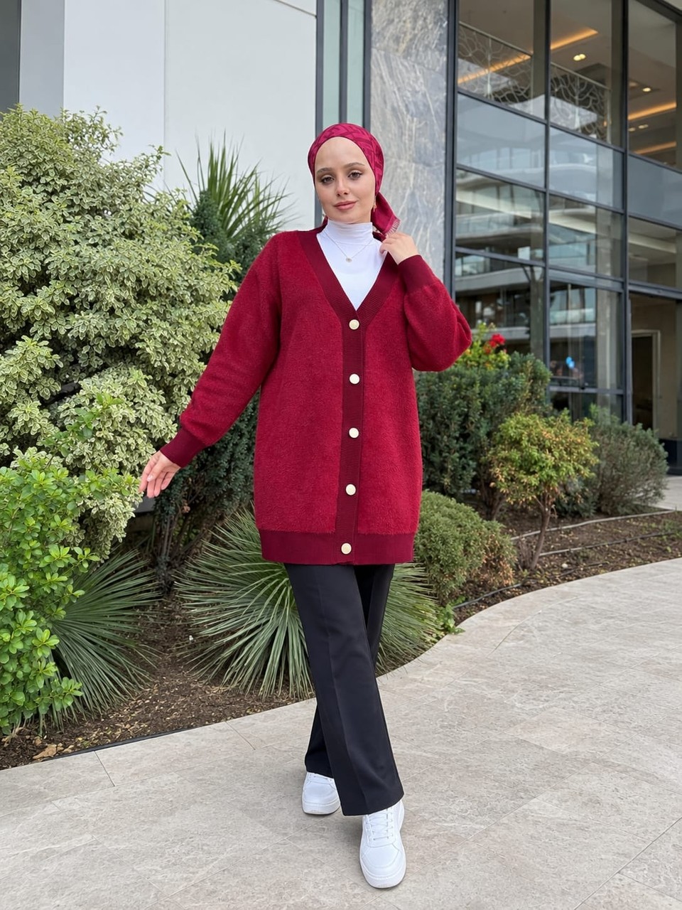 Esra Butik 🧶 Sakallı Hırka | Uzun Triko Hırka--Standart Beden (38-46) görsel 5