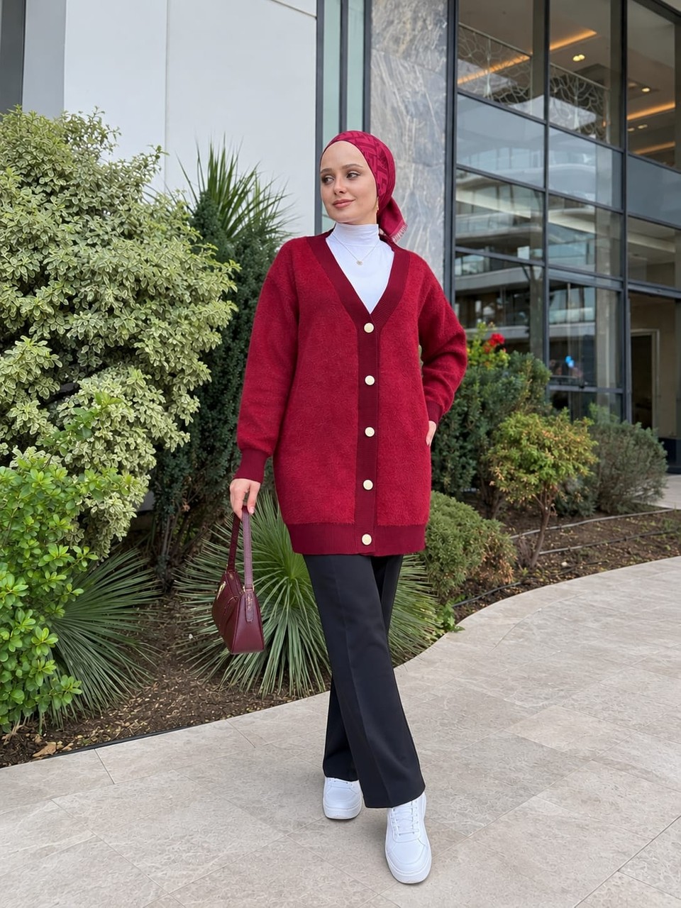 Esra Butik 🧶 Sakallı Hırka | Uzun Triko Hırka--Standart Beden (38-46) görsel 6