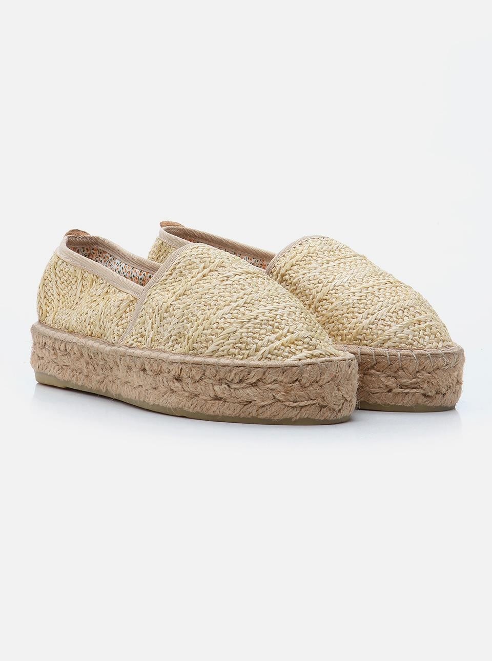 Su Espadril Natura Naturel Kadın Düz Espadril görsel 2