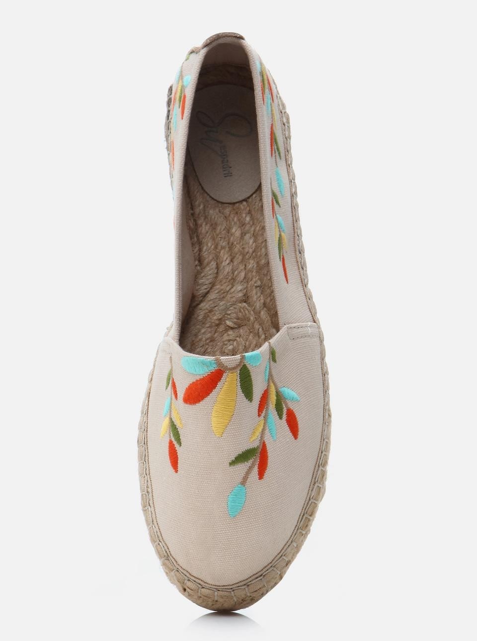 Su Espadril Nataly Ekru-Multi Kadın Düz Espadril görsel 5