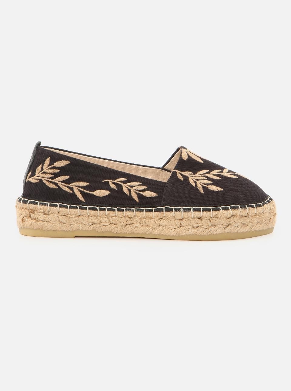 Su Espadril Nataly Siyah-Ekru Kadın Düz Espadril görsel 2