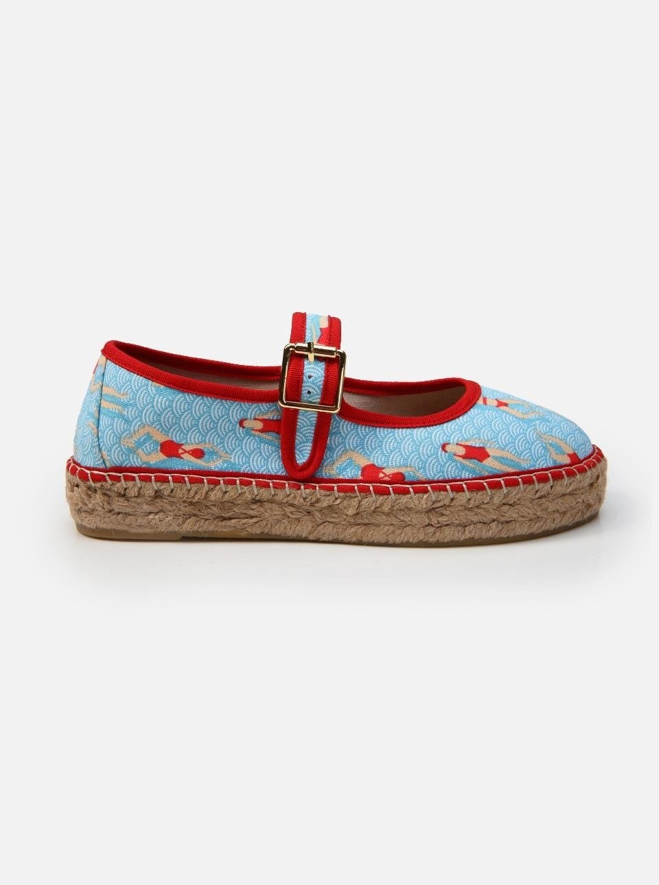 Su Espadril Paris Turkuaz Kadın Düz Espadril Rahat Tabanlı Şık Tasarım
