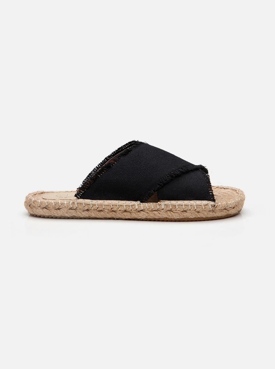 Su Espadril Kimo Siyah Kadın Espadril Terlik