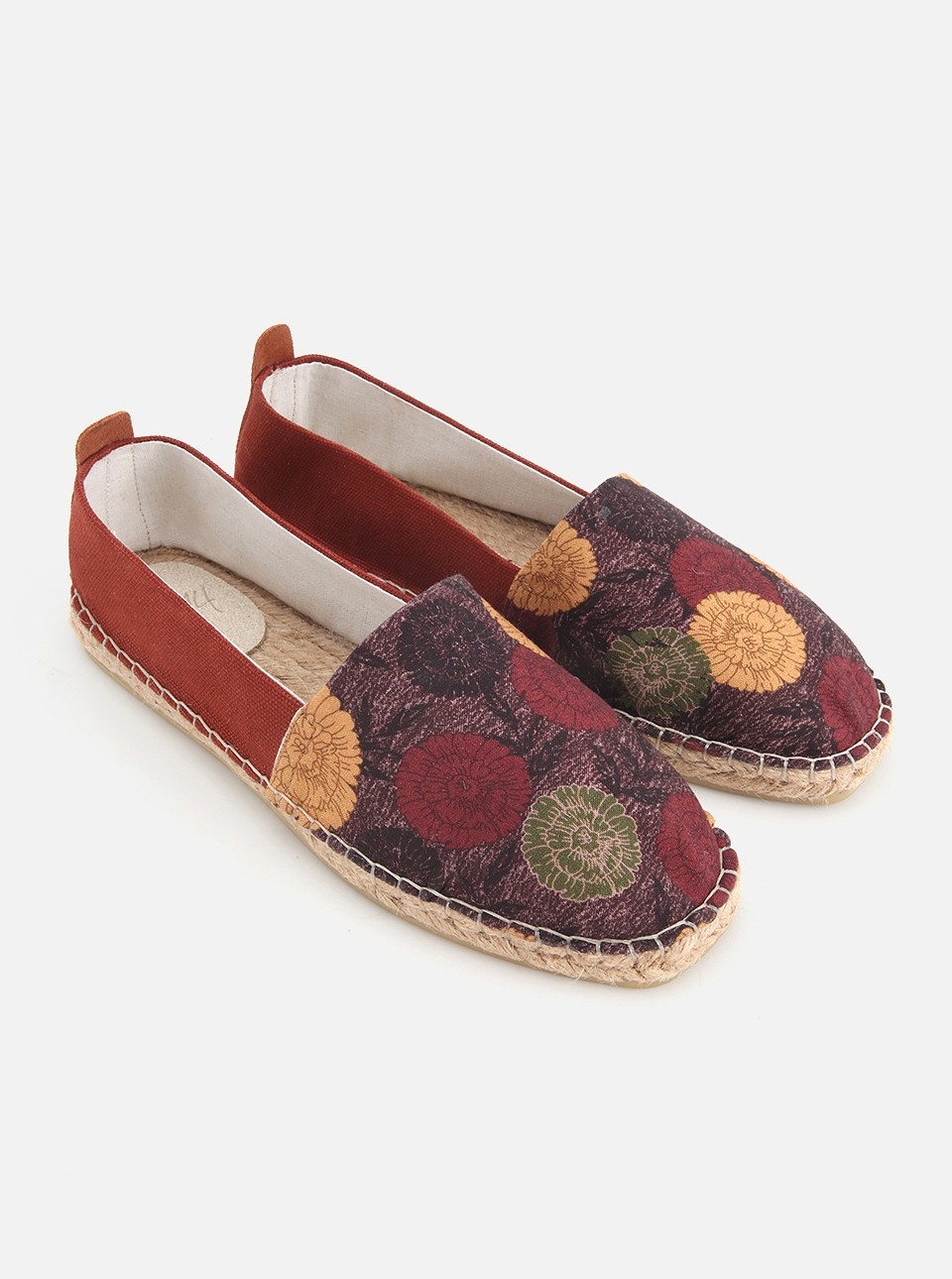 Su14 Tenny Kiremit Çiçek Desenli Kadın Düz Espadril görsel 2