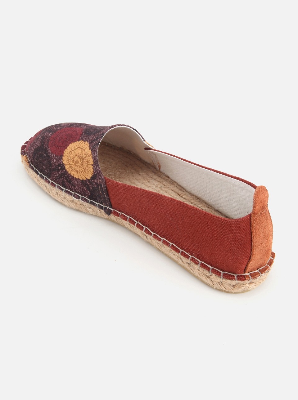 Su14 Tenny Kiremit Çiçek Desenli Kadın Düz Espadril görsel 3