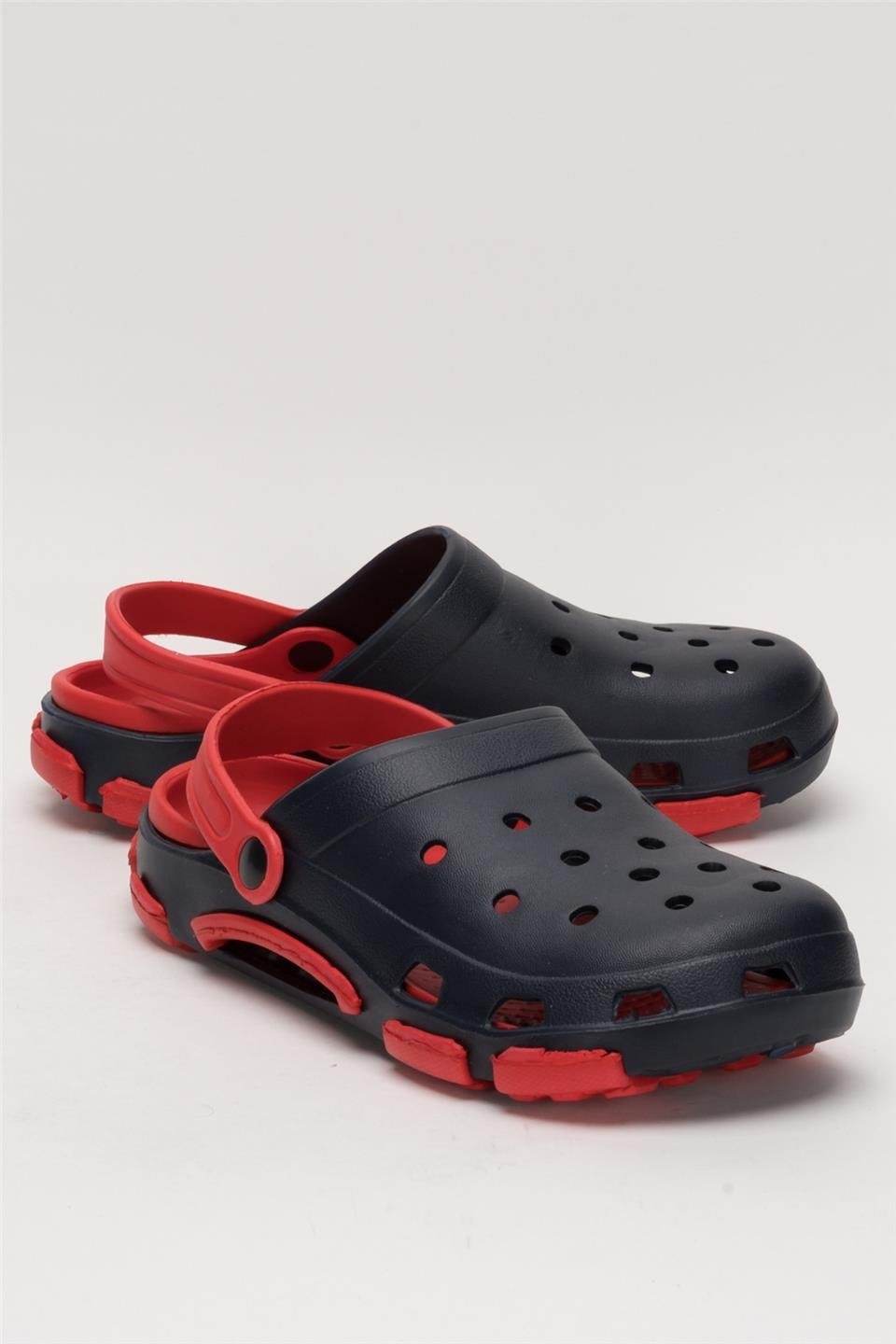 Liger Unisex Çift Tabanlı Ortopedik Hemşire Doktor Aşçı Laboratuvar Deniz Havuz Terliği Sandalet LACİVERT - KIRMIZI görsel 2