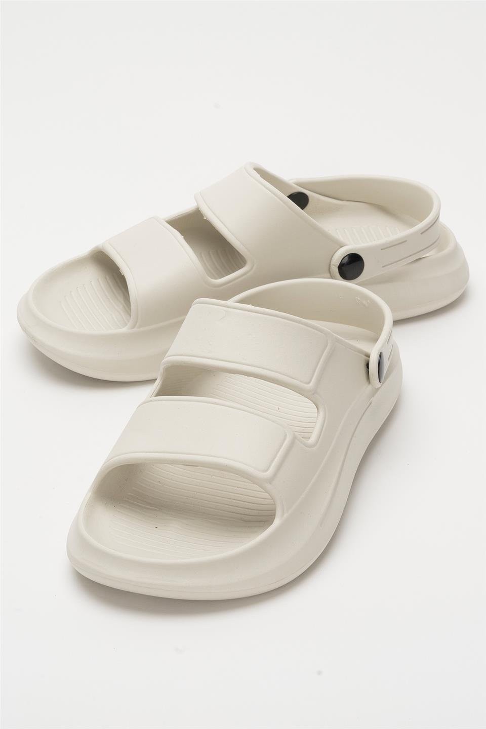 Liger Unisex Ortopedik Deniz Havuz Terliği Sandalet Krem görsel 5