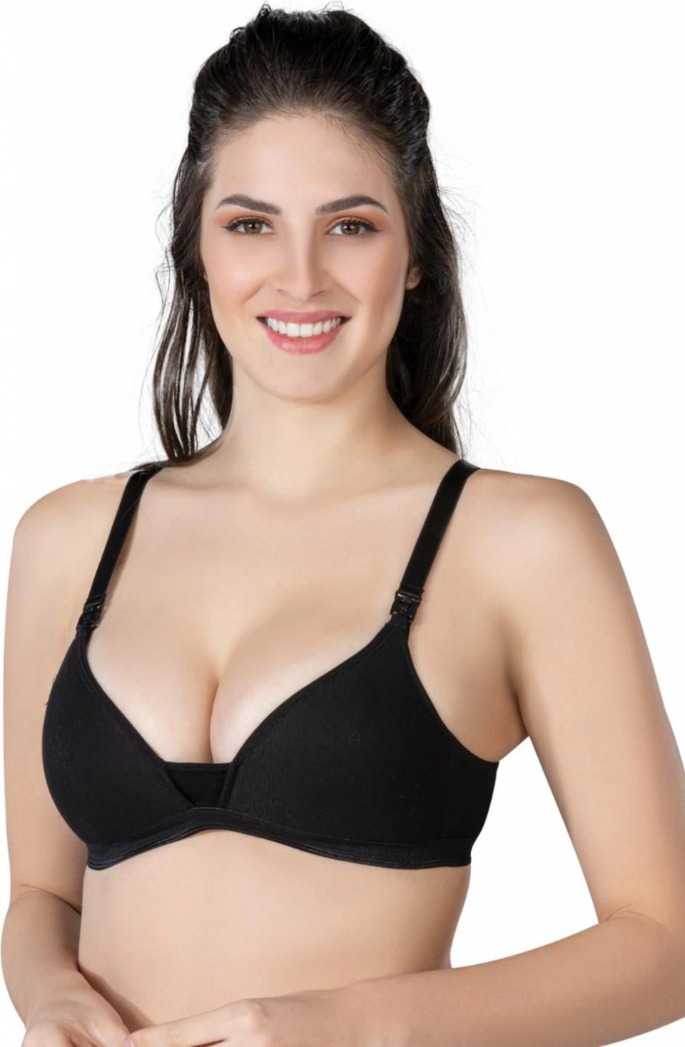 Hace Bazaar Marsilyan™ Siyah Mı 1422 Modal Cotton Kaplı Emzirme Sütyen
