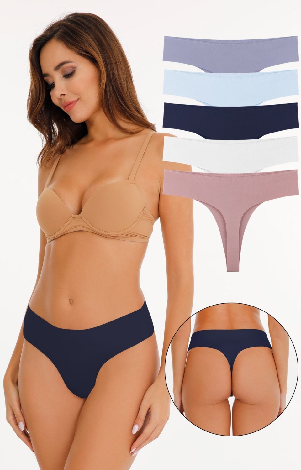 Sensu Kadın Lazer Kesim Tanga Külot 5'li Paket Set KTS3077