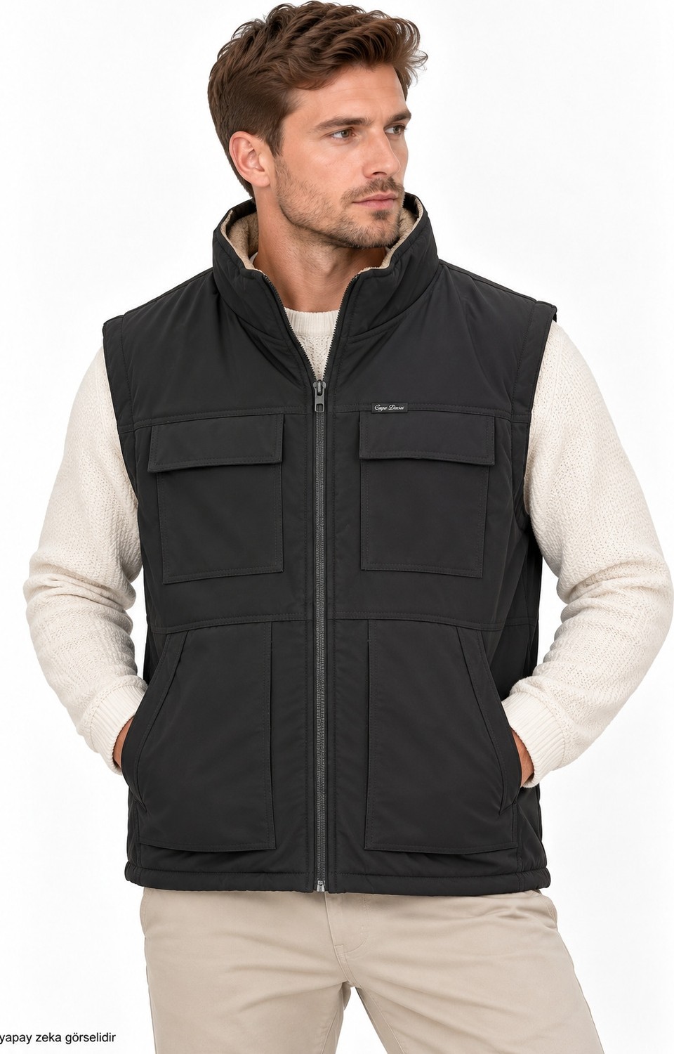 Modaplaza Erkek Üst Cep Kapaklı Softshell Yelek 174