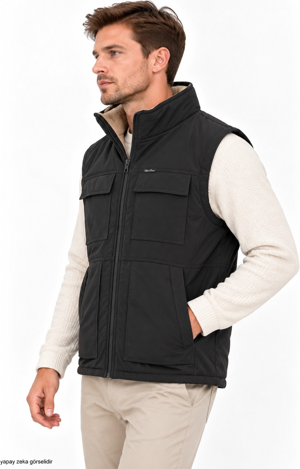 Modaplaza Erkek Üst Cep Kapaklı Softshell Yelek 174 görsel 3