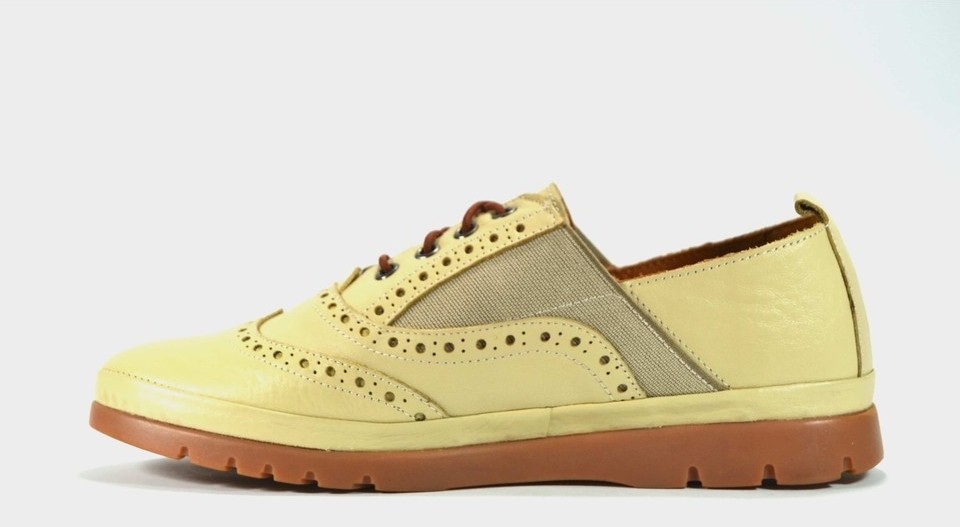 Ernas 44 Soft Deri Lastik Bağlı Oxford Casual Kadın Iş Ayakkabı görsel 6