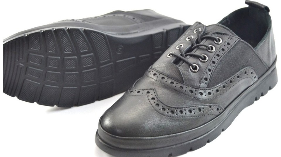 Ernas 44 Soft Deri Lastik Bağlı Oxford Casual Kadın Iş Ayakkabı görsel 3