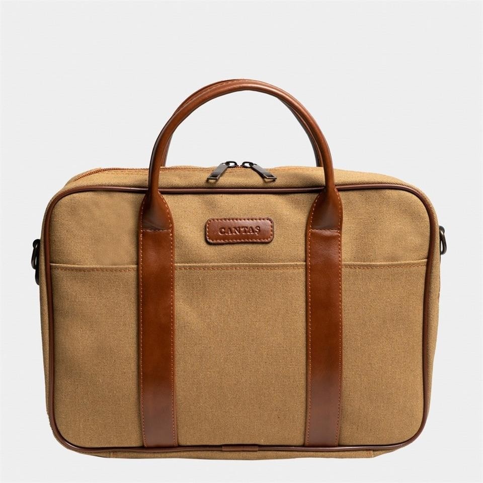 Çanta Yurdu Retro Kanvas 35x23 Evrak Ve Laptop Çantası 13 Inç Camel