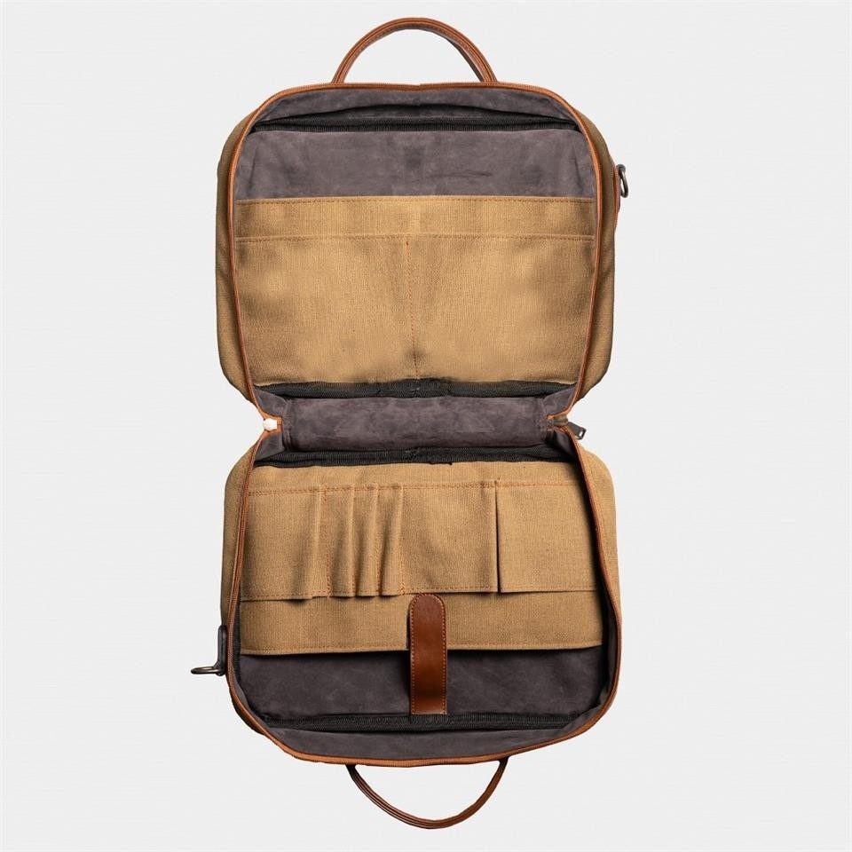 Çanta Yurdu Retro Kanvas 40x29 Evrak Ve Laptop Çantası 15 Inç Camel görsel 5