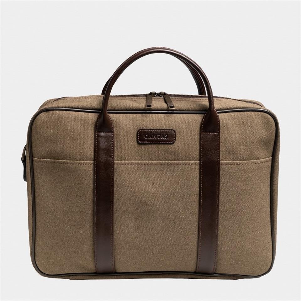 Çanta Yurdu Retro Kanvas 40x29 Evrak Ve Laptop Çantası 15 Inç Haki