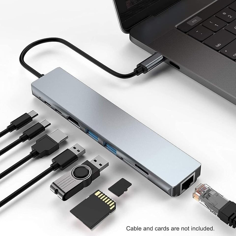 Aesco Daytona CF10 Macbook Uyumlu Type-C™ To 4K HDMI 2* Type-C 2* USB 3.0 Ethernet Lan 2* Sd 8ın1 Çevirici Hub Adaptör görsel 4