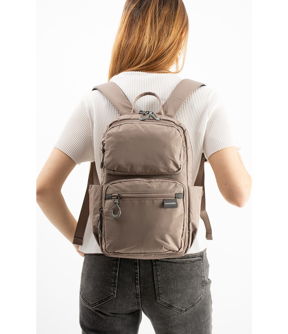 Sanmorris Unisex Suya Dayanıklı Paraşüt Kumaş 5 Bölmeli Laptop Bölmeli Seyahat ve Okul Çantası SI-6032 görsel 2