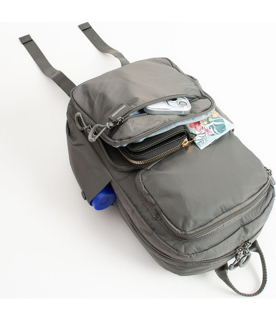 Sanmorris Unisex Suya Dayanıklı Paraşüt Kumaş 5 Bölmeli Laptop Bölmeli Seyahat ve Okul Çantası SI-6032 görsel 6