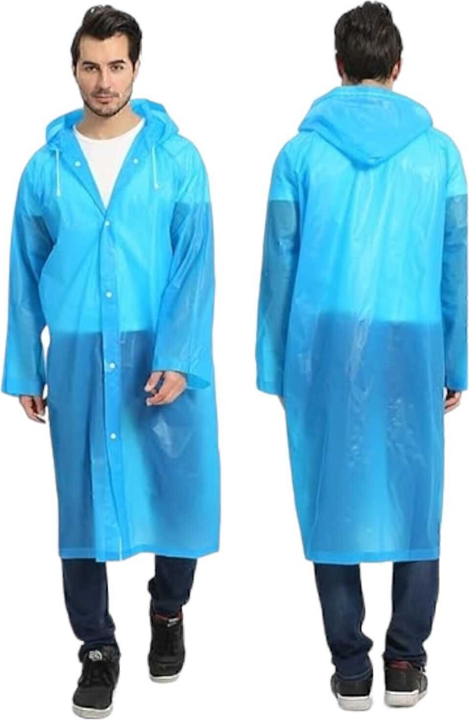 MAİN SHOP Kadın Erkek Yağmurluk Kapüşonlu Çıtçıtlı M-2532
