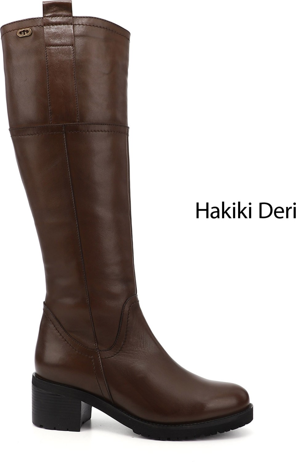 Gönderi(r) Kadın Kahve Fermuarlı Kalın Topuklu Hakiki Deri Çizme görsel 8
