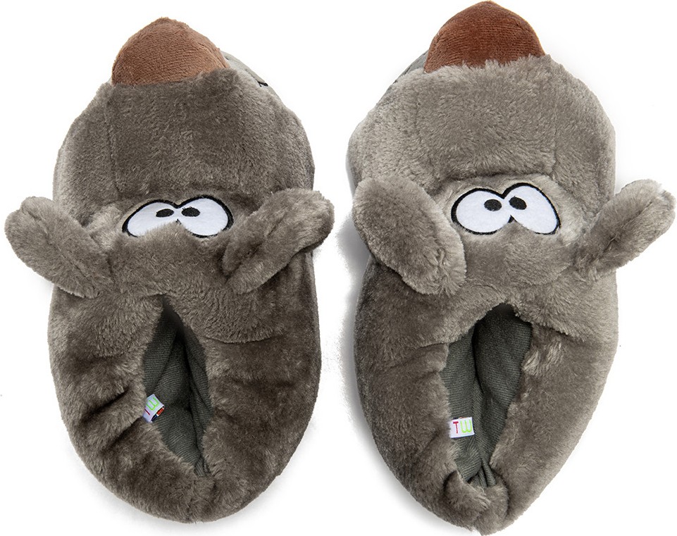 Twigy Fibert Erkek Hayvanlı Panduf Gri 41/46 görsel 2